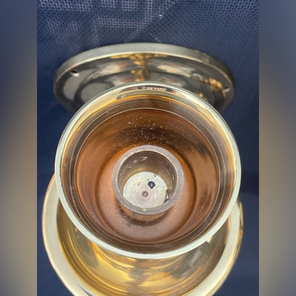 Vintage Pair of Solid Brass Shiny Wall Candle Sconces Hollywood Regency India - Picture 7 of 14